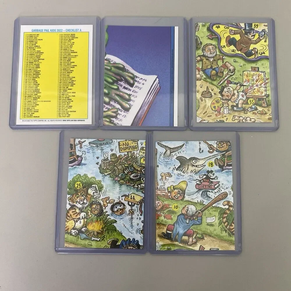 Topps Garbage Pail Kids Lot of 25 Trading Cards Green Border Variants GPK